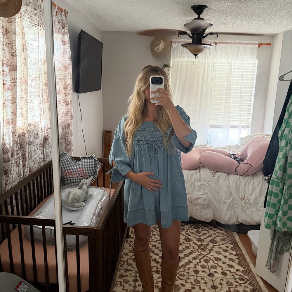 FREE PEOPLE DENIM DRESS - Picture 4 of 6